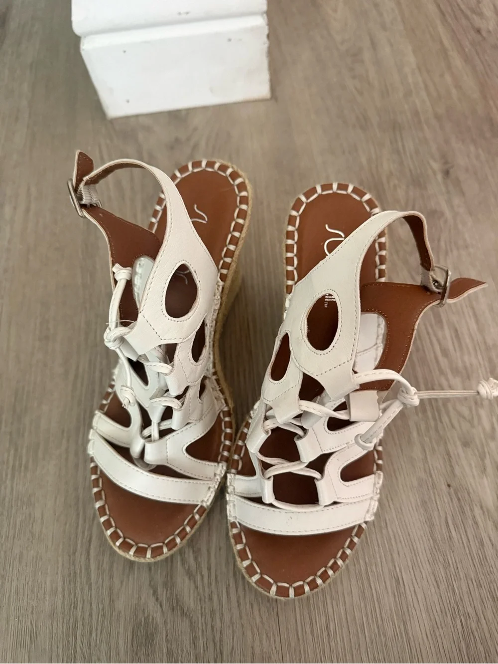 Women’s White Espadrille Wedge Sandals